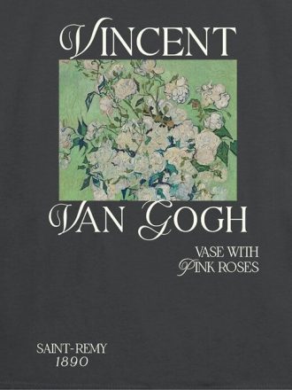 Çocuklar için Van Gogh Pembe Güller Grafik Tişört