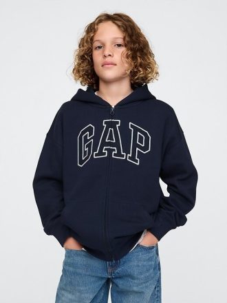 Çocuklar için Vintage Yumuşak Logo Fermuarlı Kapüşonlu Sweatshirt