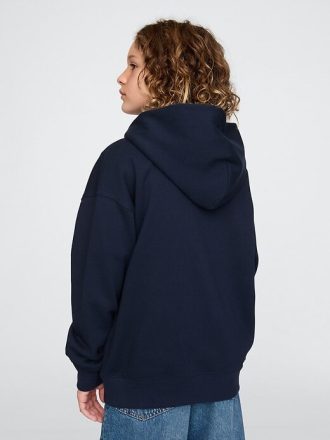 Çocuklar için Vintage Yumuşak Logo Fermuarlı Kapüşonlu Sweatshirt