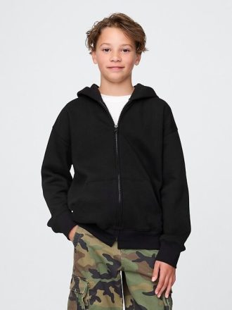 Çocuklar için VintageSoft Fermuarlı Kapüşonlu Sweatshirt
