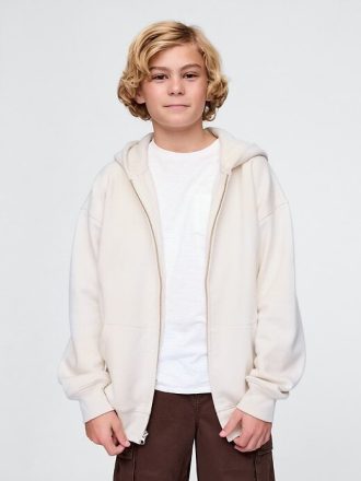 Çocuklar için VintageSoft Fermuarlı Kapüşonlu Sweatshirt