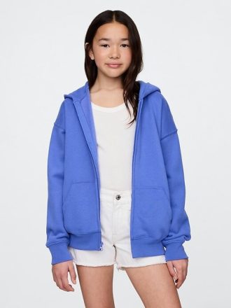 Çocuklar için VintageSoft Fermuarlı Kapüşonlu Sweatshirt