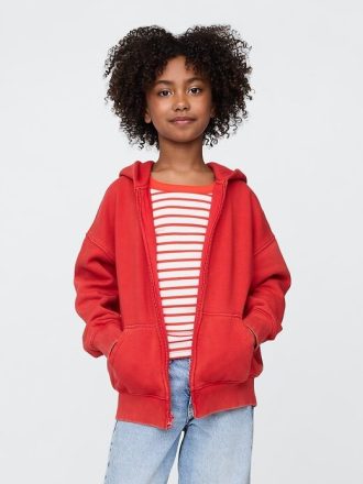 Çocuklar için VintageSoft Fermuarlı Kapüşonlu Sweatshirt
