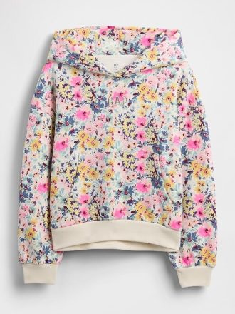 Çocuklar için VintageSoft Rahat Çiçekli Kapüşonlu Sweatshirt