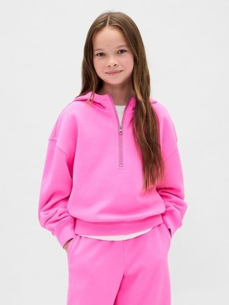 Çocuklar için VintageSoft Yarım Fermuarlı Kapüşonlu Sweatshirt