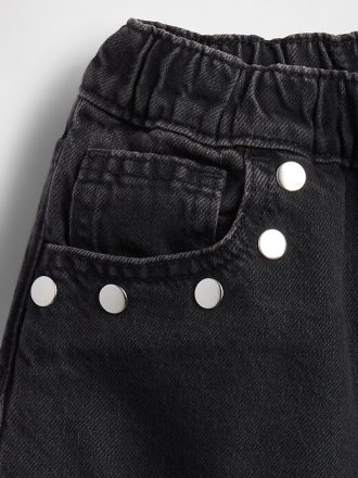 Çocuklar için Yüksek Bel Çivili Easy Barrel Kot Pantolon