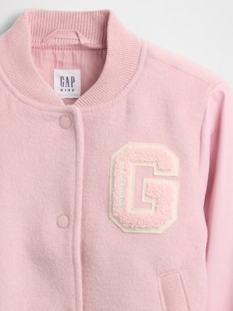 Çocuklar için Yün Karışımlı Varsity Bomber Ceket