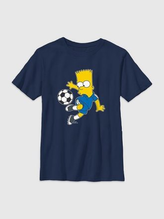 Çocuklar İçin Bart Simpson Futbol Grafik Tişörtü
