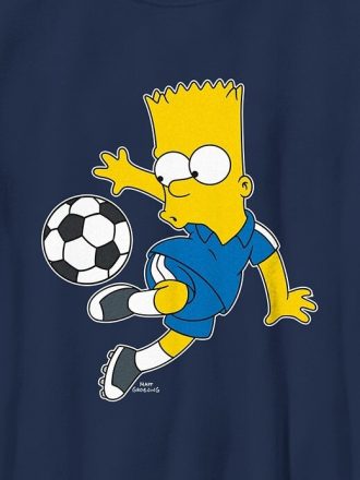 Çocuklar İçin Bart Simpson Futbol Grafik Tişörtü