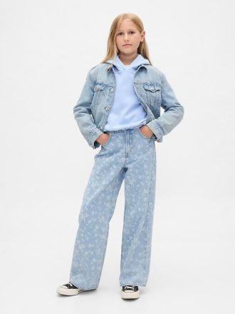 Çocuklar İçin Düşük Bel Geniş Paça Kot Pantolon