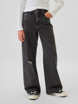 Çocuklar İçin Düşük Bel Geniş Paça Kot Pantolon