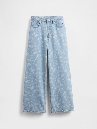 Çocuklar İçin Düşük Bel Geniş Paça Kot Pantolon