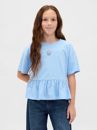 Çocuklar İçin Grafik Peplum Tişört