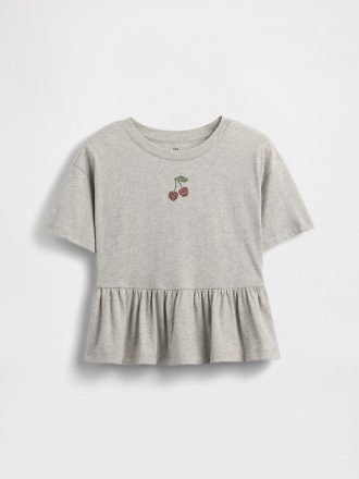 Çocuklar İçin Grafik Peplum Tişört