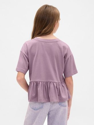 Çocuklar İçin Grafik Peplum Tişört