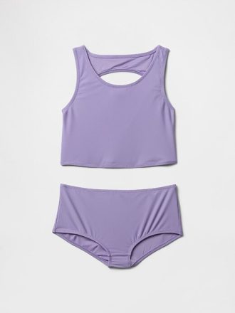 Çocuklar İçin Kesikli Tankini Mayo İki Parça