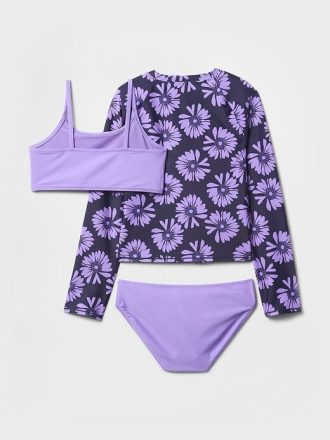 Çocuklar İçin Üç Parçalı Rash Guard Yüzme Mayosu