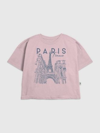 Çocuklar İçin Paris Çizgi Sanatı Grafik Tişörtü