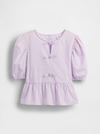 Çocuklar İçin Puf Kollu Peplum Üst
