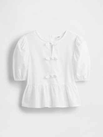 Çocuklar İçin Puf Kollu Peplum Üst