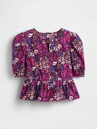 Çocuklar İçin Puf Kollu Peplum Üst