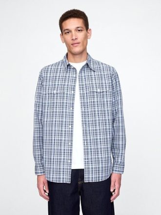 Organik Pamuklu Poplin Western Gömlek