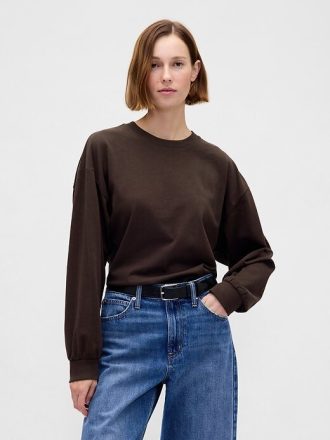 Organik Pamuklu VintageSoft Kırpılmış Sweatshirt