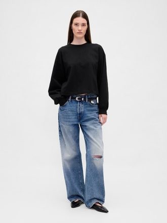 Organik Pamuklu VintageSoft Kırpılmış Sweatshirt