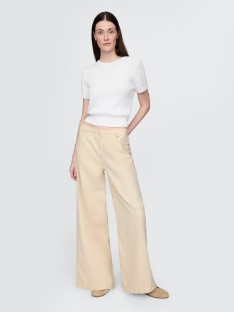 Orta Bel Ultra Yumuşak Bol Paça Pantolon