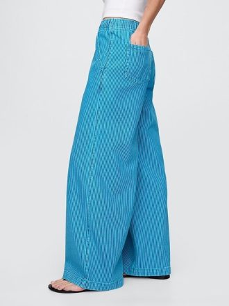 Orta Bel Ultra Yumuşak Kolay Bol Paça Kot Pantolon