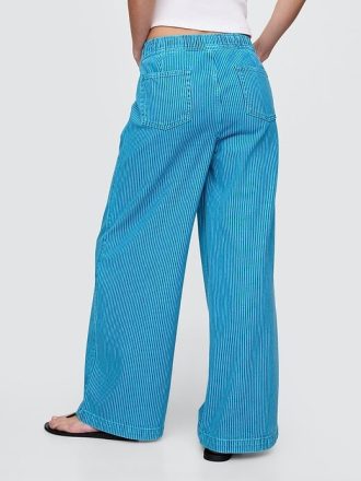 Orta Bel Ultra Yumuşak Kolay Bol Paça Kot Pantolon