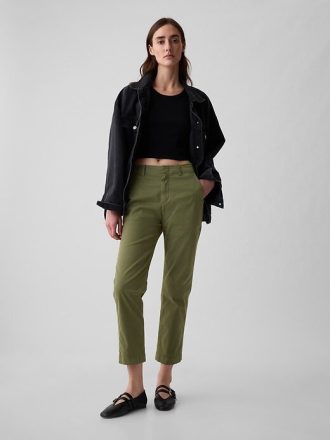 Orta Yükselişli Şehir Merkezi Khaki Pantolonları
