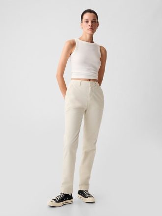 Orta Yükselişli Şehir Merkezi Khaki Pantolonları