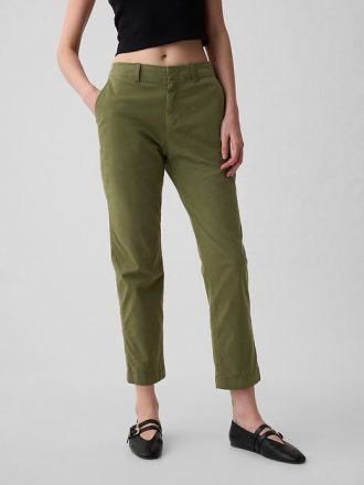 Orta Yükselişli Şehir Merkezi Khaki Pantolonları