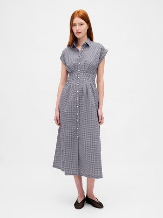 Poplin Midi Gömlek Elbise