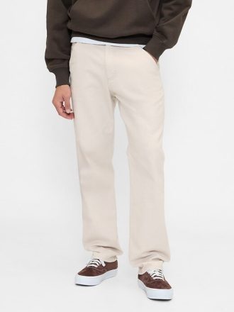 Rahat Düz Kullanımlı Khaki Pantolon
