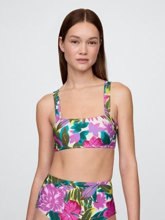 Renk Bloklu Bandeau Bikini Üstü