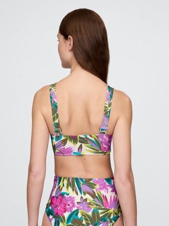 Renk Bloklu Bandeau Bikini Üstü