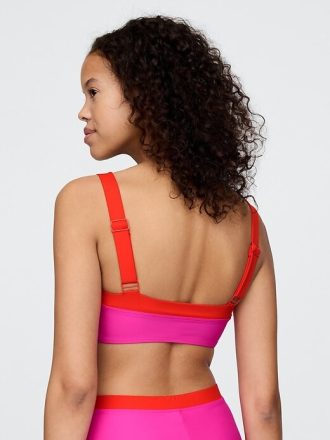 Renk Bloklu Bandeau Bikini Üstü