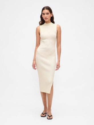 Rib Midi Kazak Elbise