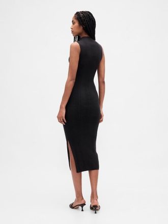 Rib Midi Kazak Elbise