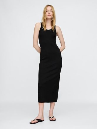 Rib Midi Tank Elbise
