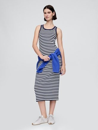 Rib Midi Tank Elbise
