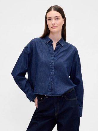 UltraSoft Denim Düz Paça Kısa Gömlek