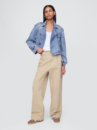 UltraSoft Denim Kısa Trençkot