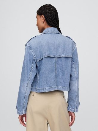 UltraSoft Denim Kısa Trençkot