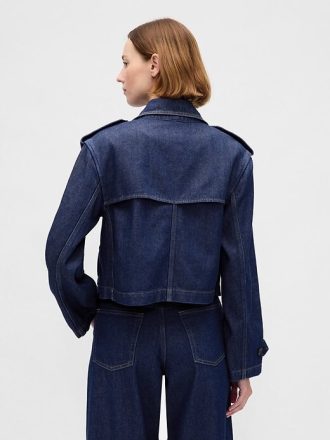 UltraSoft Denim Kısa Trençkot