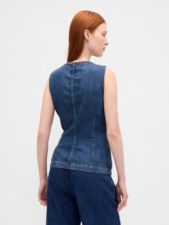 UltraSoft Denim Uzun Yelek