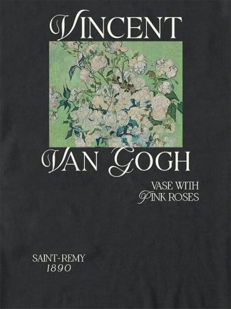 Van Gogh Pembe Güller Büyük Boy Grafik Tişört