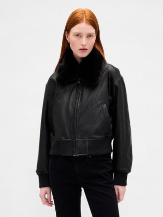 Vegan Deri Bomber Ceket